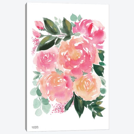 Hand Gathered Bouquet Watercolor Canvas Print #MMP104} by Michelle Mospens Art Print