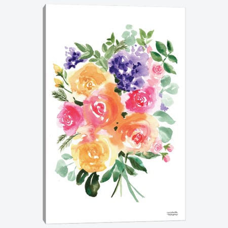 Summery Bouquet Floral Watercolor Canvas Print #MMP108} by Michelle Mospens Canvas Artwork