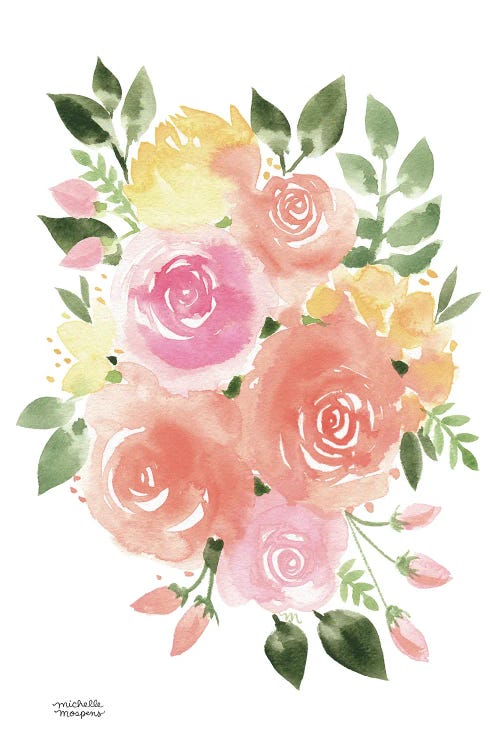 Sunshine Bouquet Watercolor by Michelle Mospens wall art