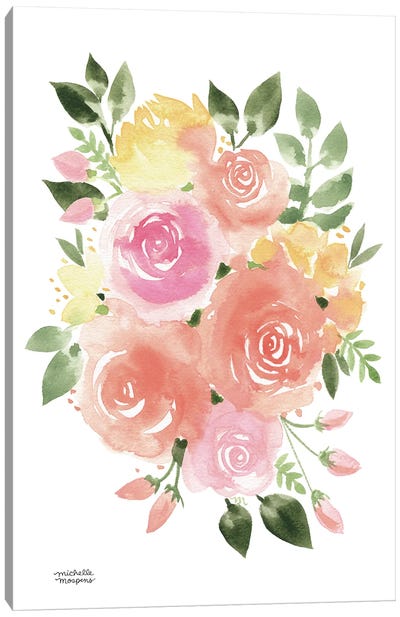 Sunshine Bouquet Watercolor Canvas Art Print - Michelle Mospens