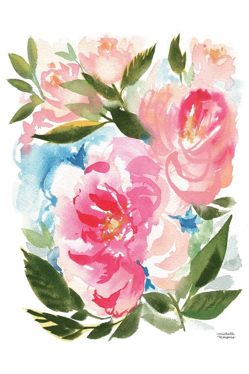 Peony Garden Floral Watercolor