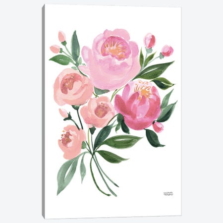 Pastel Spring Bouquet Watercolor Flowers Canvas Print #MMP118} by Michelle Mospens Canvas Print