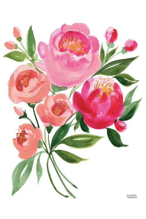 Spring Bouquet Watercolor Flowers by Michelle Mospens wall art