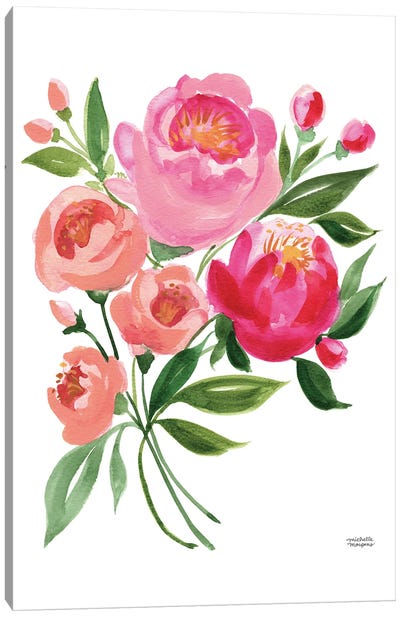 Spring Bouquet Watercolor Flowers Canvas Art Print - Michelle Mospens