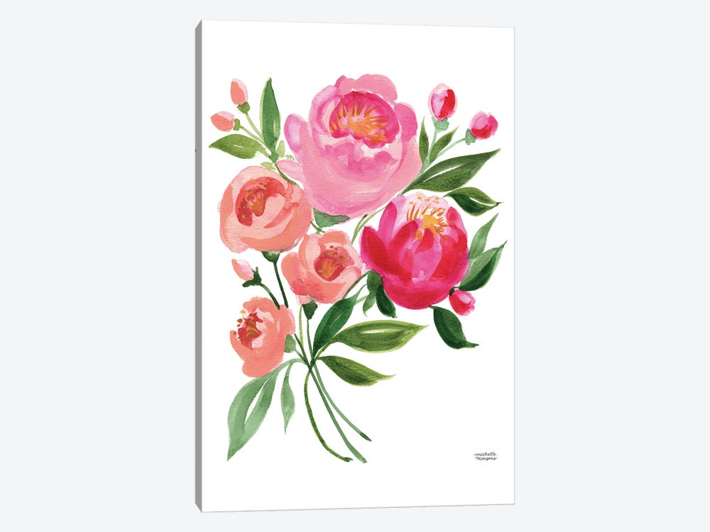 Spring Bouquet Watercolor Flowers by Michelle Mospens 1-piece Canvas Artwork