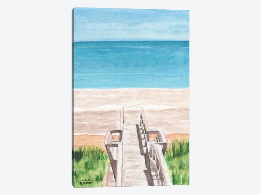 Beach Boardwalk Watercolor by Michelle Mospens 1-piece Canvas Print