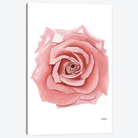 Terracotta Rose Bloom Watercolor Canvas Print #MMP121} by Michelle Mospens Canvas Wall Art