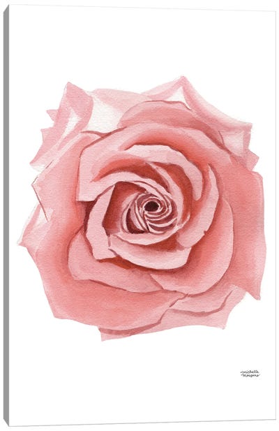 Terracotta Rose Bloom Watercolor Canvas Art Print - Michelle Mospens