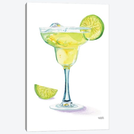 Margarita Cocktail Drink Watercolor Canvas Print #MMP125} by Michelle Mospens Canvas Print