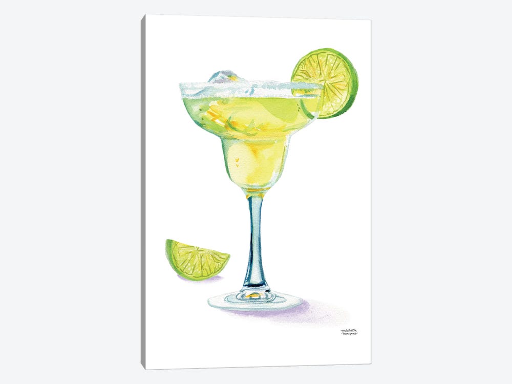 Margarita Cocktail Drink Watercolor by Michelle Mospens 1-piece Art Print