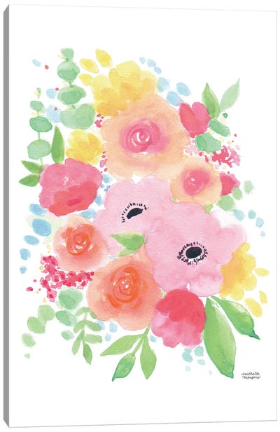 Long Lasting Flowers Watercolor Canvas Art Print - Michelle Mospens