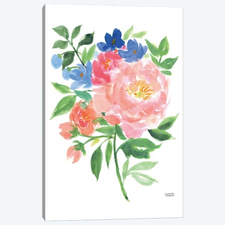 Summer Blooming Bouquet Watercolor Canvas Print #MMP128} by Michelle Mospens Canvas Art