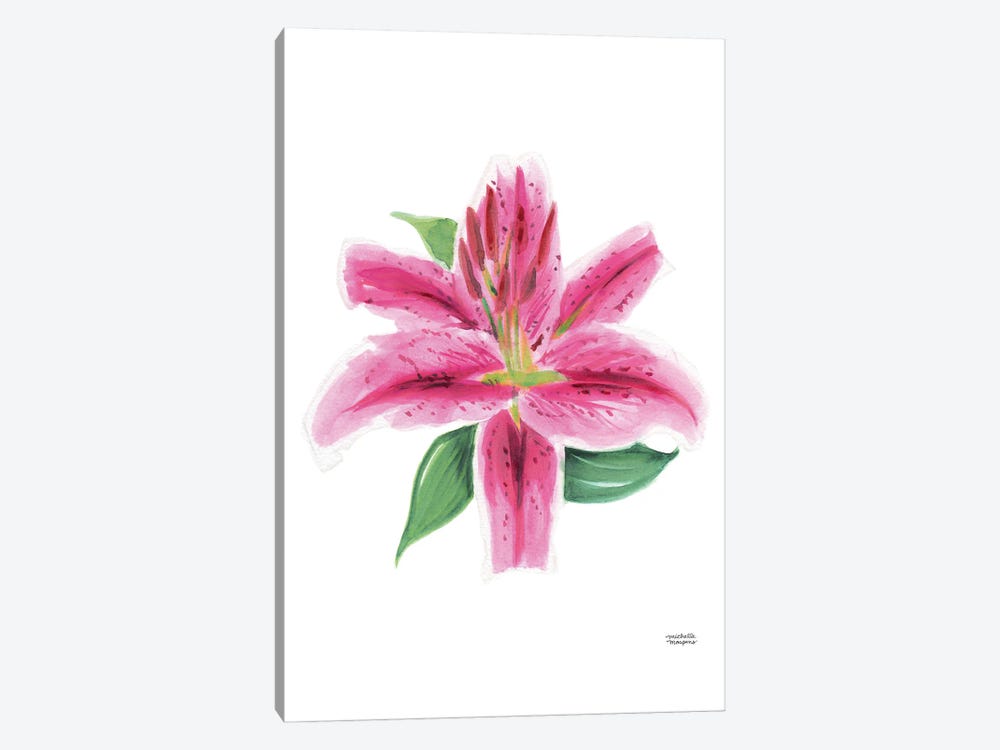 Watercolor Stargazer Lily Bloom by Michelle Mospens 1-piece Canvas Art Print