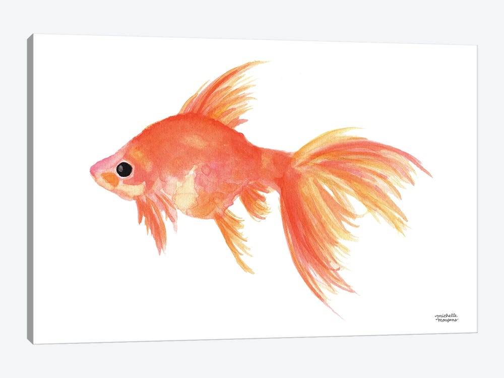Goldfish Watercolor by Michelle Mospens 1-piece Canvas Wall Art