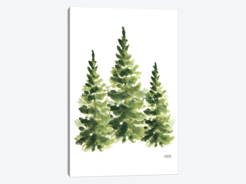 Watercolor Pine Trees by Michelle Mospens 1-piece Art Print