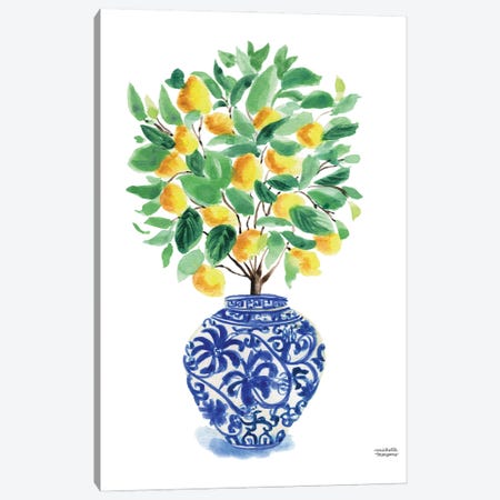Ginger Jar XXIV Watercolor Lemon Tree Canvas Print #MMP138} by Michelle Mospens Canvas Print
