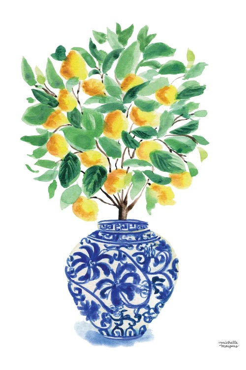 Ginger Jar XXIV Watercolor Lemon Tree