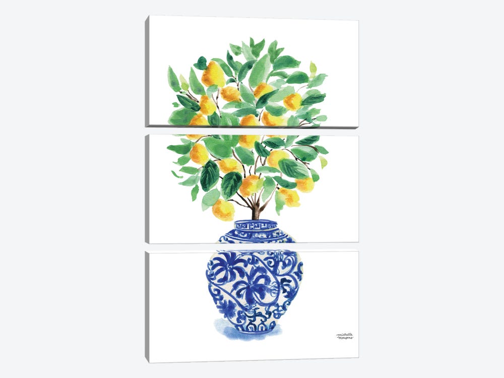Ginger Jar XXIV Watercolor Lemon Tree by Michelle Mospens 3-piece Art Print
