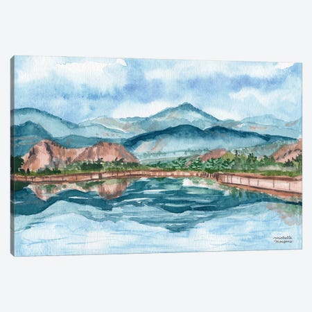 Colorado Mountains Watercolor Canvas Print #MMP140} by Michelle Mospens Canvas Wall Art