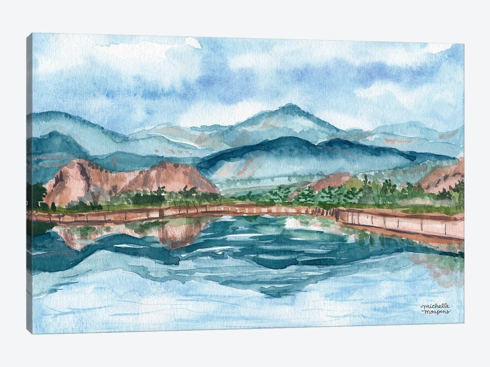 Colorado Mountains Watercolor by Michelle Mospens 1-piece Canvas Wall Art