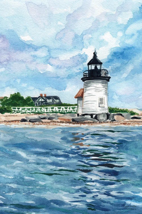 Nantucket Brant Point Lighthouse Watercolor