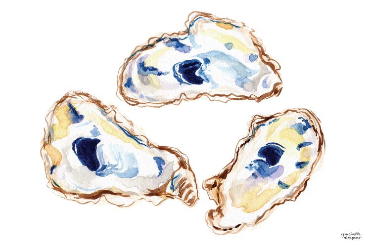 Oysters XI Watercolor by Michelle Mospens wall art