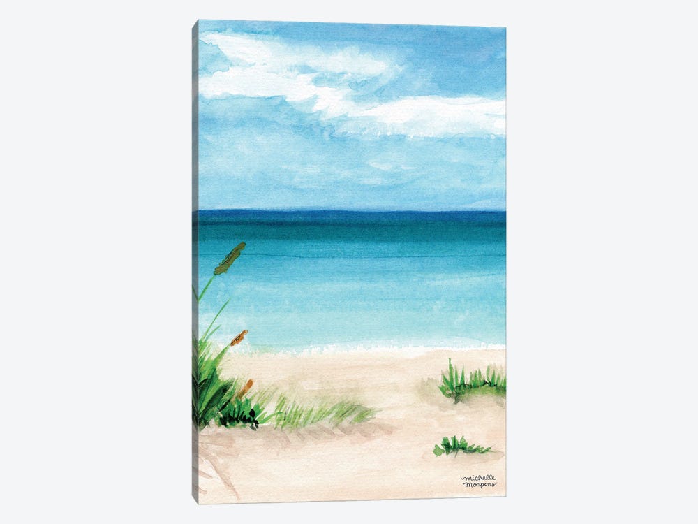 Beach Scene II Watercolor by Michelle Mospens 1-piece Canvas Art