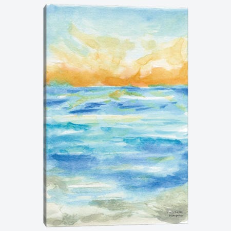 Abstract Seascape Study II Watercolor Canvas Print #MMP18} by Michelle Mospens Canvas Wall Art
