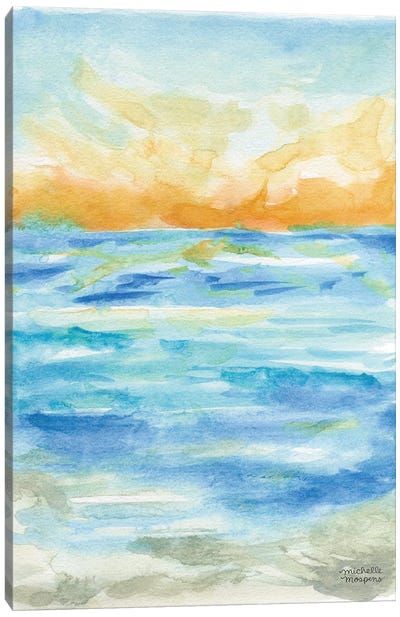 Abstract Seascape Study II Watercolor Canvas Art Print - Michelle Mospens