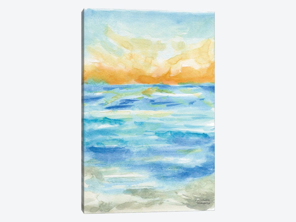 Abstract Seascape Study II Watercolor by Michelle Mospens 1-piece Canvas Art