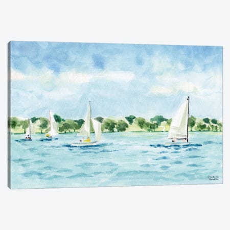 Sailing I Watercolor Canvas Print #MMP1} by Michelle Mospens Canvas Artwork