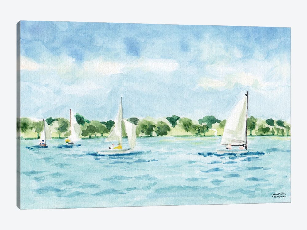 Sailing I Watercolor by Michelle Mospens 1-piece Canvas Artwork