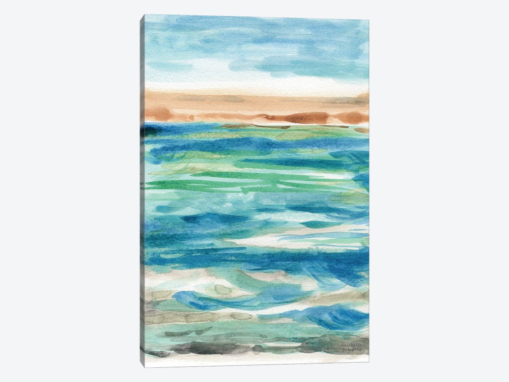 Abstract Seascape Study I Watercolor by Michelle Mospens 1-piece Canvas Art Print