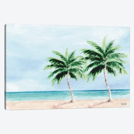 Key West Shore Watercolor Canvas Print #MMP23} by Michelle Mospens Canvas Print