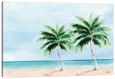 Key West Shore Watercolor Canvas Art Print - Michelle Mospens