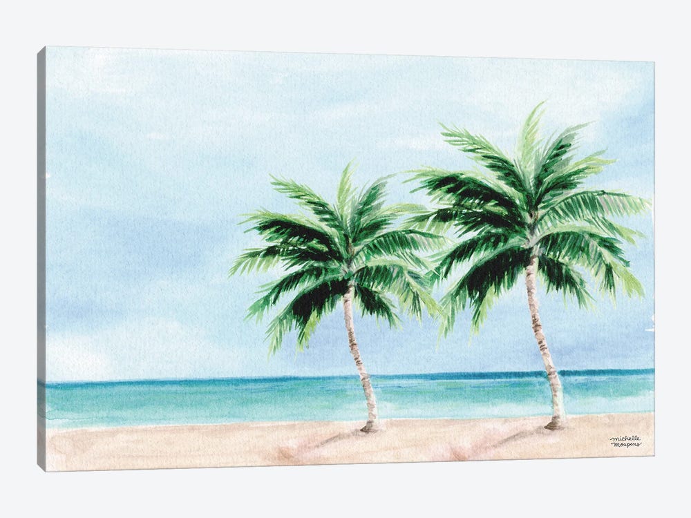 Key West Shore Watercolor by Michelle Mospens 1-piece Canvas Artwork
