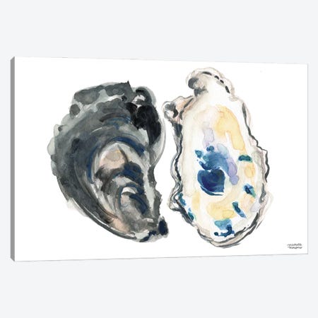 Oysters II Watercolor Canvas Print #MMP24} by Michelle Mospens Canvas Artwork