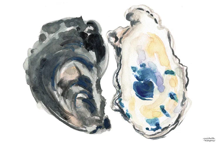 Oysters II Watercolor by Michelle Mospens wall art