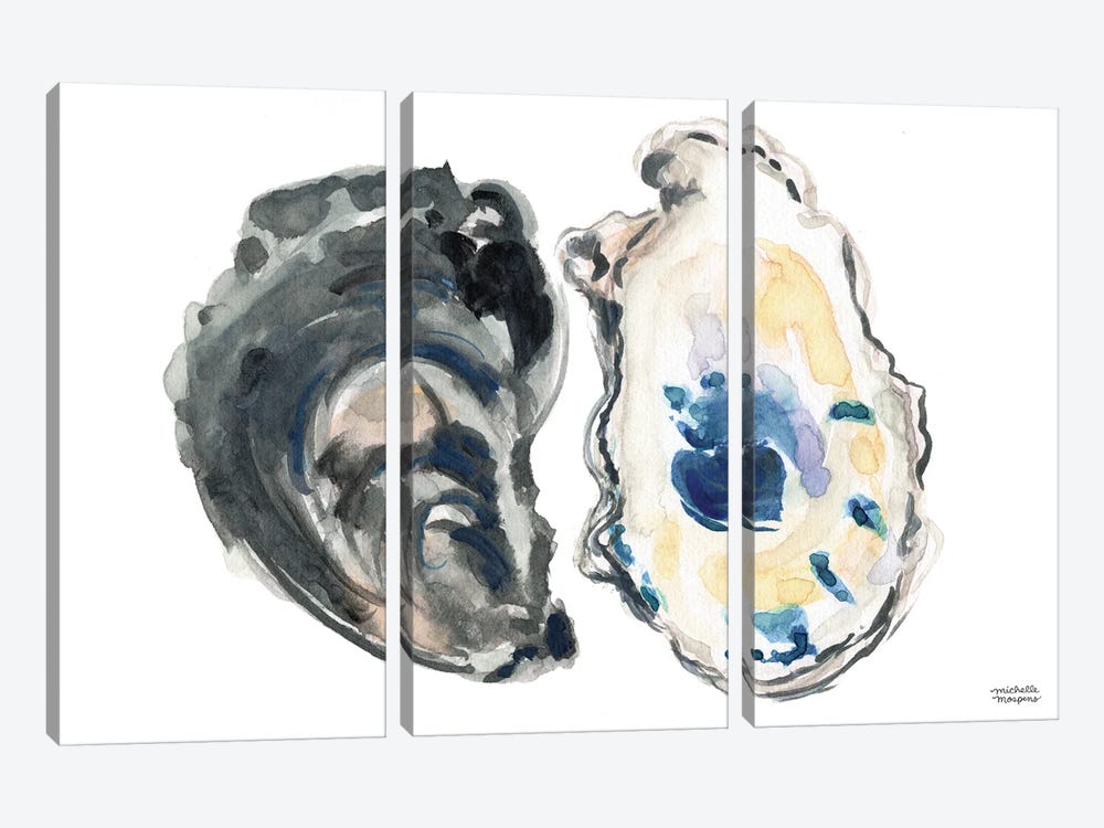 Oysters II Watercolor by Michelle Mospens 3-piece Art Print