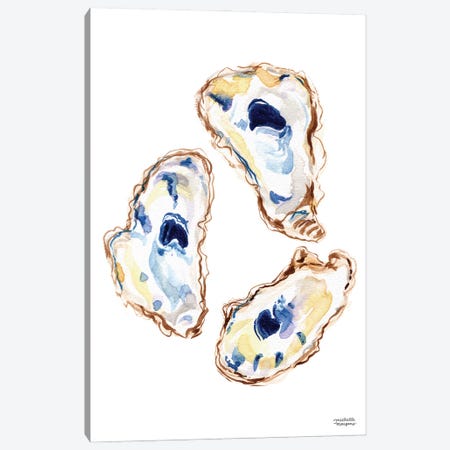 Oysters III Watercolor Canvas Print #MMP26} by Michelle Mospens Canvas Artwork
