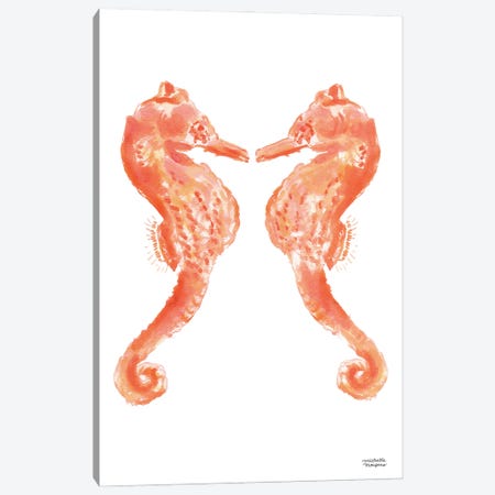 Seahorses I Watercolor Canvas Print #MMP29} by Michelle Mospens Canvas Print