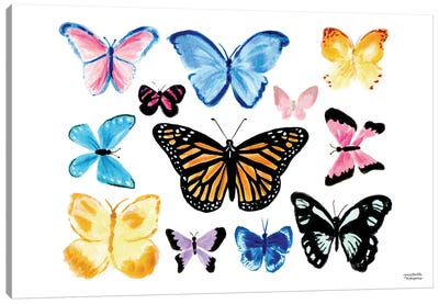 Butterflies I Watercolor Canvas Art Print - Michelle Mospens
