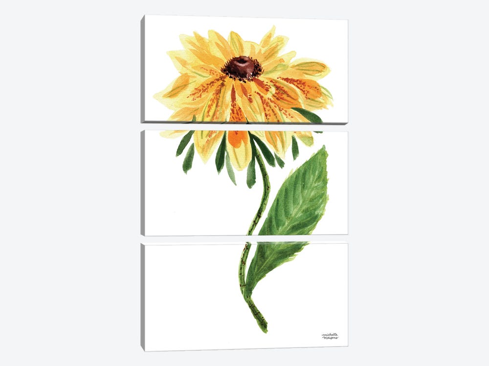 Black-Eyed Susan Watercolor by Michelle Mospens 3-piece Canvas Wall Art