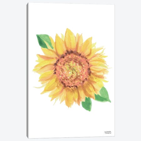 Sunflower Watercolor Canvas Print #MMP36} by Michelle Mospens Canvas Art Print