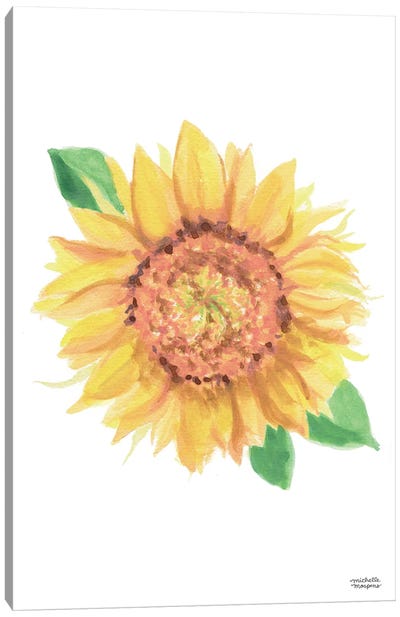 Sunflower Watercolor Canvas Art Print - Michelle Mospens