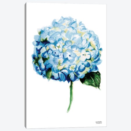 Blue Hydrangea Watercolor Canvas Print #MMP37} by Michelle Mospens Canvas Art Print