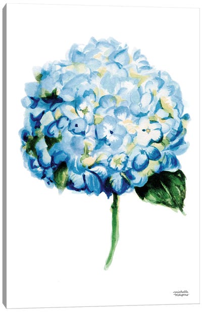 Blue Hydrangea Watercolor Canvas Art Print - Hydrangea Art