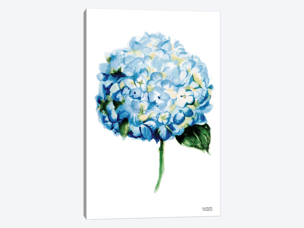 Blue Hydrangea Watercolor by Michelle Mospens 1-piece Canvas Print