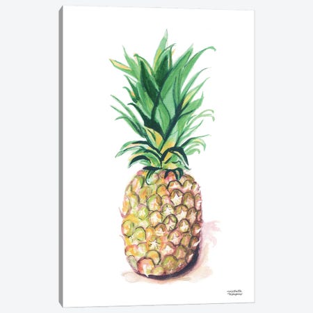 Pineapple Watercolor Canvas Print #MMP39} by Michelle Mospens Canvas Wall Art