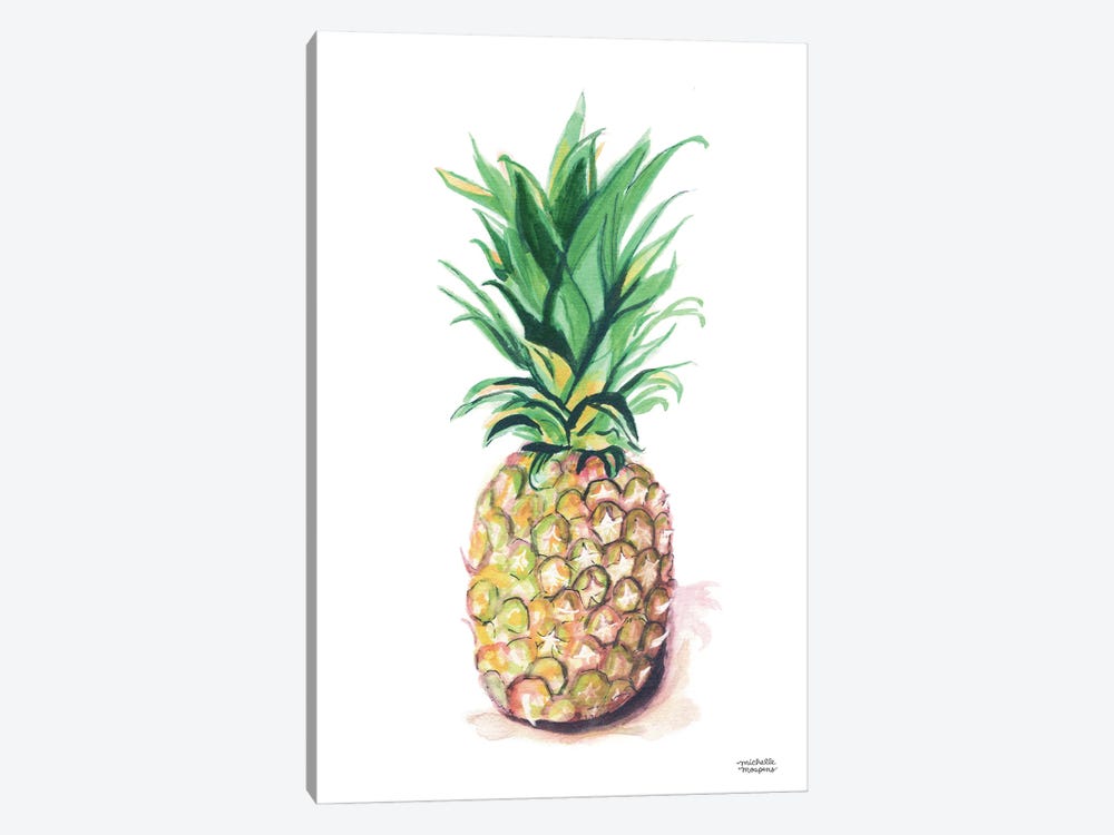 Pineapple Watercolor by Michelle Mospens 1-piece Canvas Print